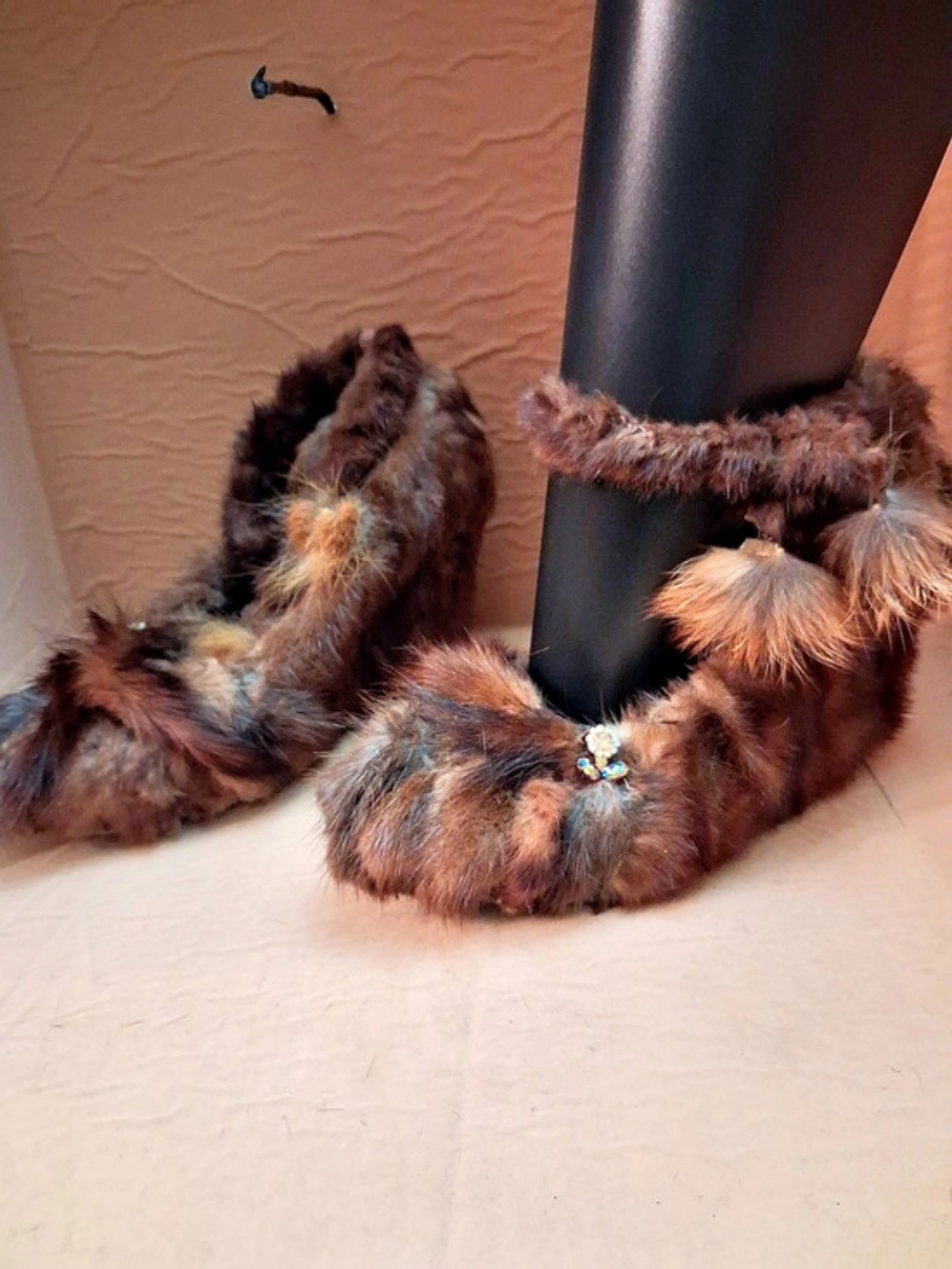 Genuine Mink Fur European Shoes Size 9.5/ 41